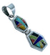 Authentic Sterling Silver Multicolor Inlay Southwestern Pendant SX106526